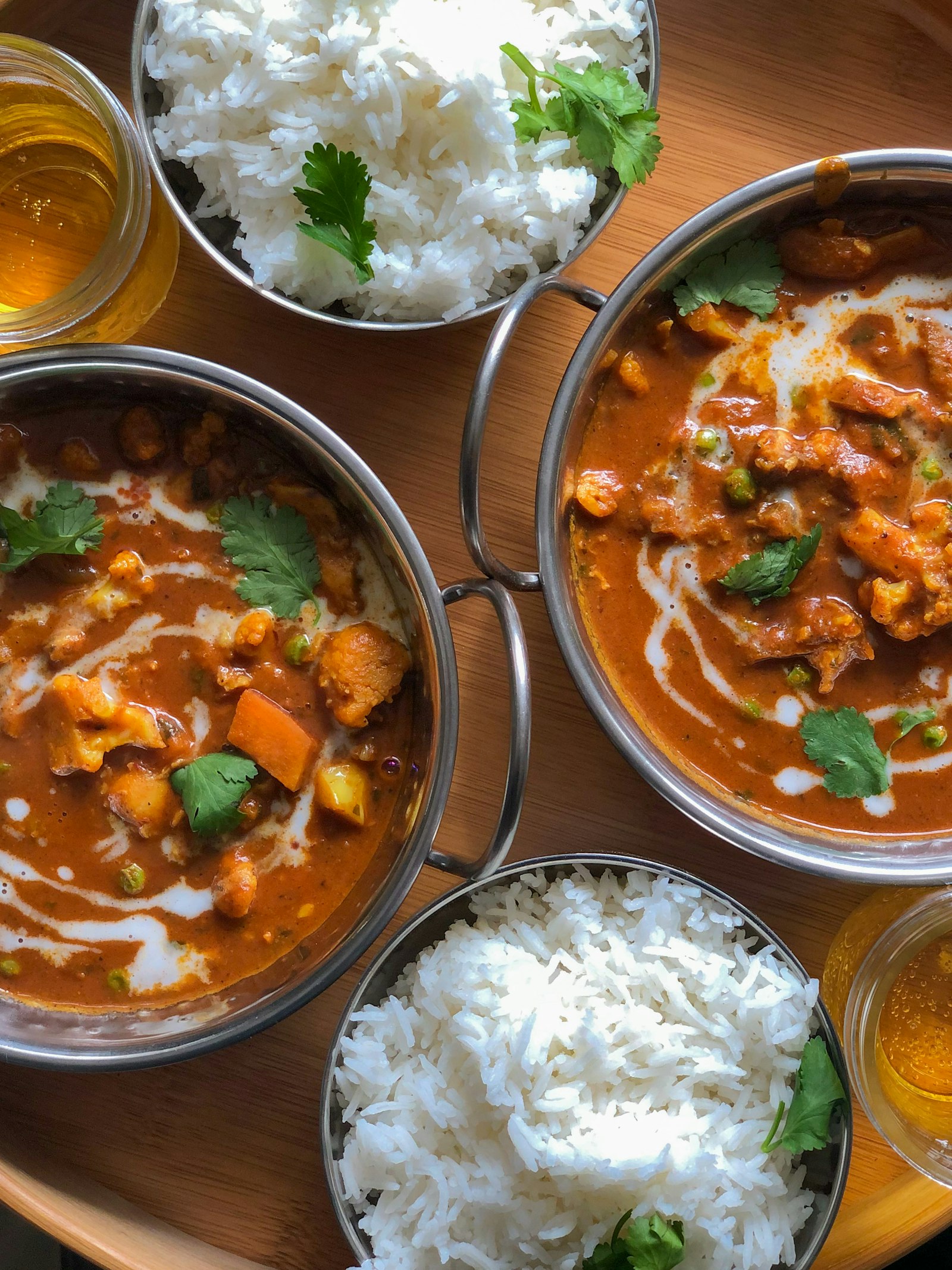 Punjabi karahi curry cooked in a traditional iron pan